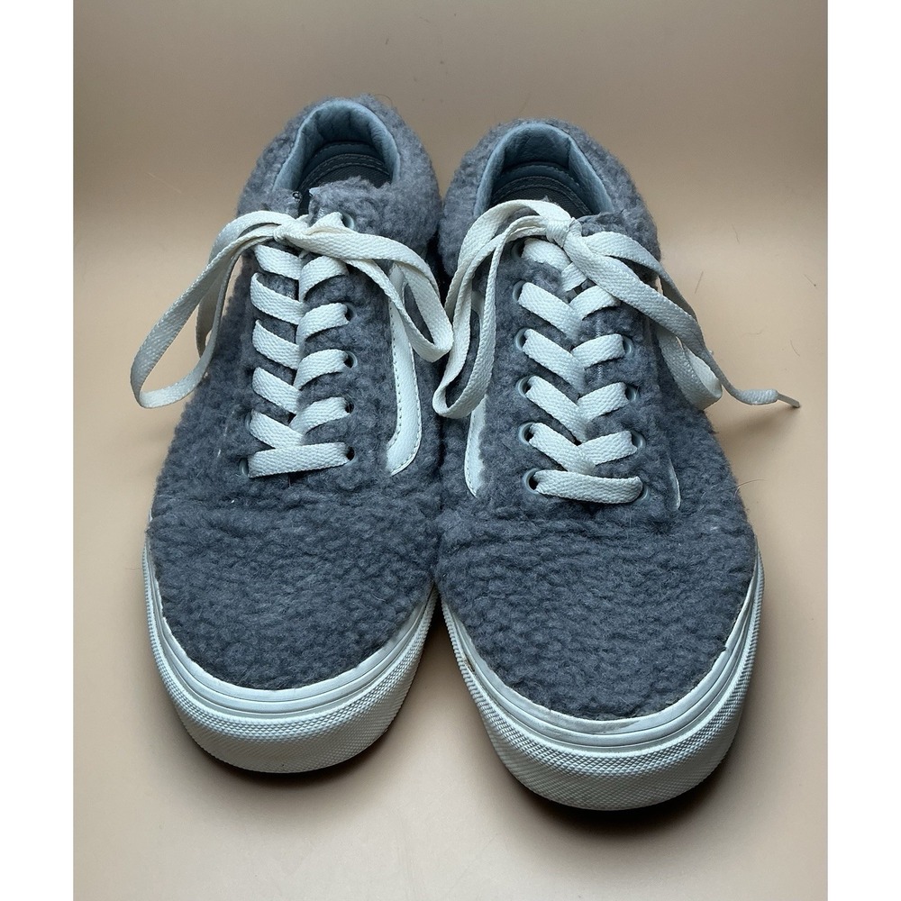 Vans Old Skool, Grey, "Cosy Hug‎ Drizzle Furry Fluffy" Sneakers, W7.5; M6